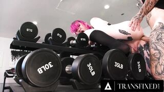 Trans - Cutie Lena Moon Gets STUCK In The Gym And POUNDED By Big Dick Stud Who Takes Advantage