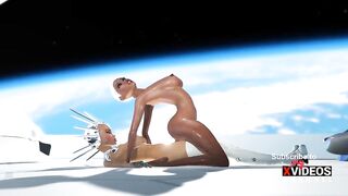 Super sexy android dickgirl fucks a hot ebony on a spaceship