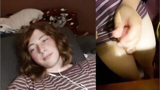 teen tranny keeps jerking after cum