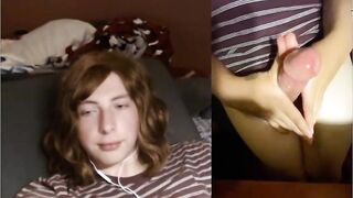 teen tranny keeps jerking after cum