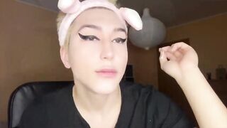 young woman crossdresser slut makeup