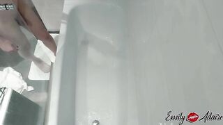 trans girl masturbates in the bath and cums into the water - Emily Adaire TS