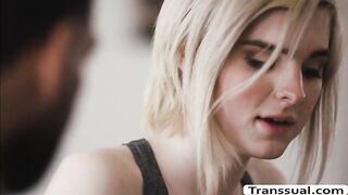 White Trans babe Ella Hollywood visits her hot stepdad and fuck him