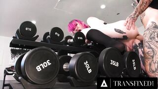 TRANSFIXED Cutie Lena Moon Gets STUCK In The Gym And POUNDED By Big Dick Stud Who Takes Advantage