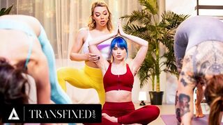 Trans - Trans Yoga Teacher Emma Rose Gets CAUGHT Fucking Jewelz Blu In A PUBLIC YOGA CLASS!